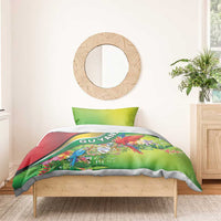 Guyana Republic Day Bedding Set Happy Mashramani Flag Style