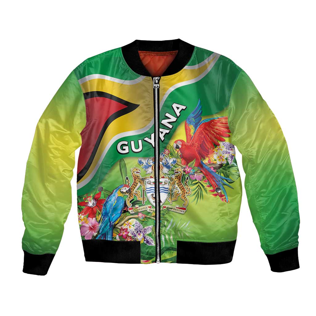 Guyana Republic Day Bomber Jacket Happy Mashramani Flag Style