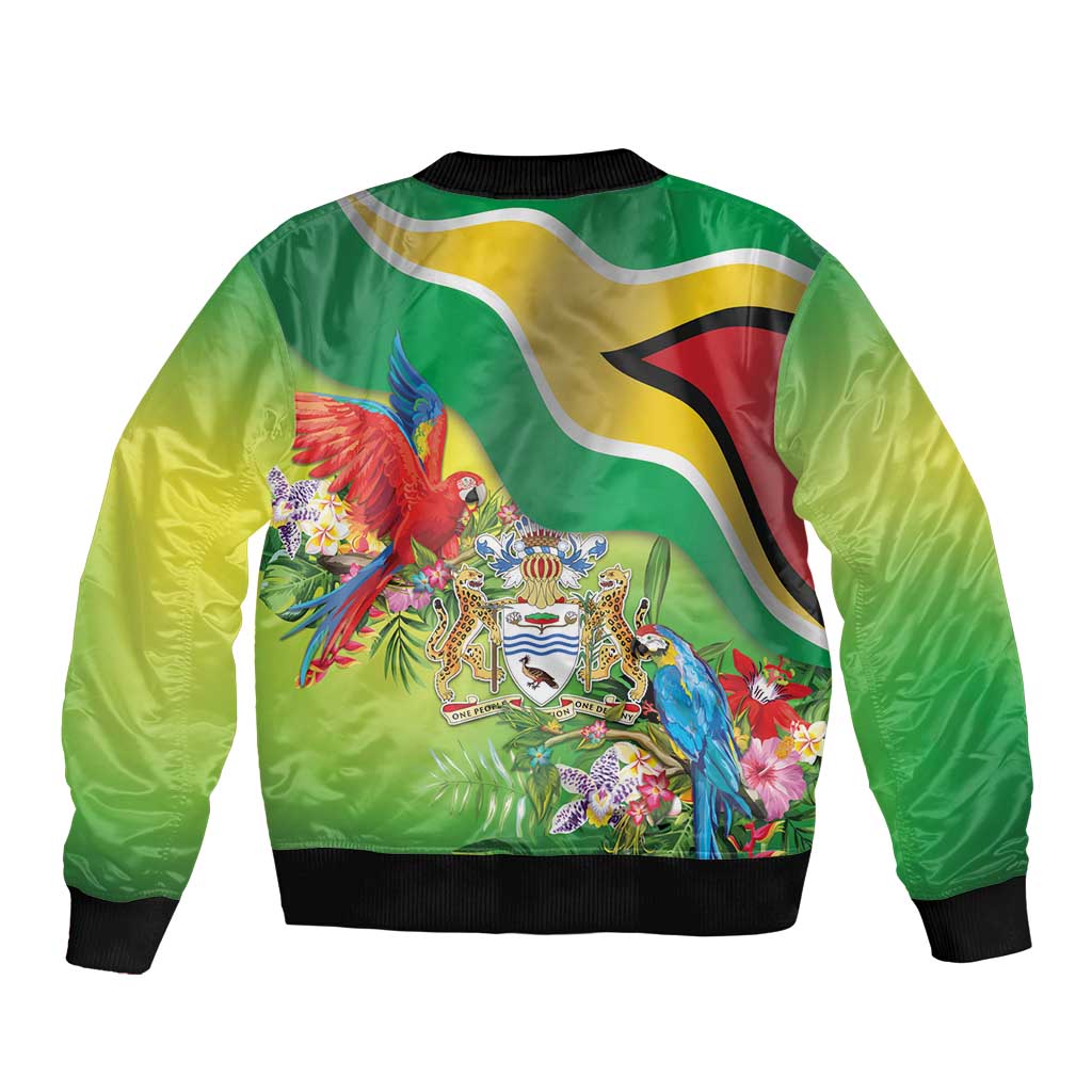 Guyana Republic Day Bomber Jacket Happy Mashramani Flag Style