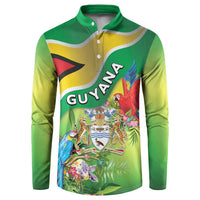 Guyana Republic Day Button Sweatshirt Happy Mashramani Flag Style