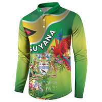 Guyana Republic Day Button Sweatshirt Happy Mashramani Flag Style