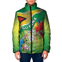 Guyana Republic Day Padded Jacket Happy Mashramani Flag Style
