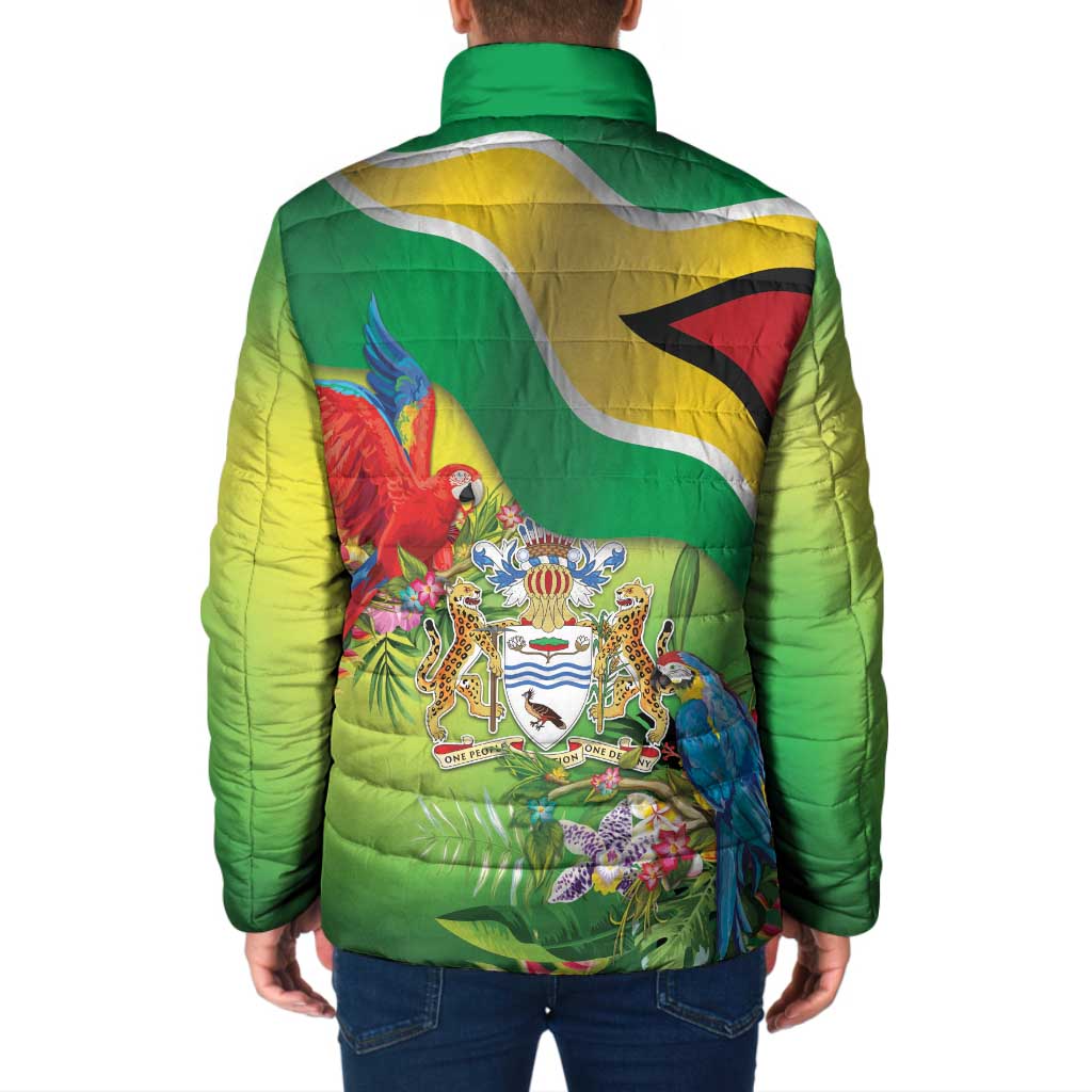 Guyana Republic Day Padded Jacket Happy Mashramani Flag Style