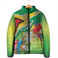 Guyana Republic Day Padded Jacket Happy Mashramani Flag Style