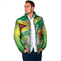 Guyana Republic Day Padded Jacket Happy Mashramani Flag Style