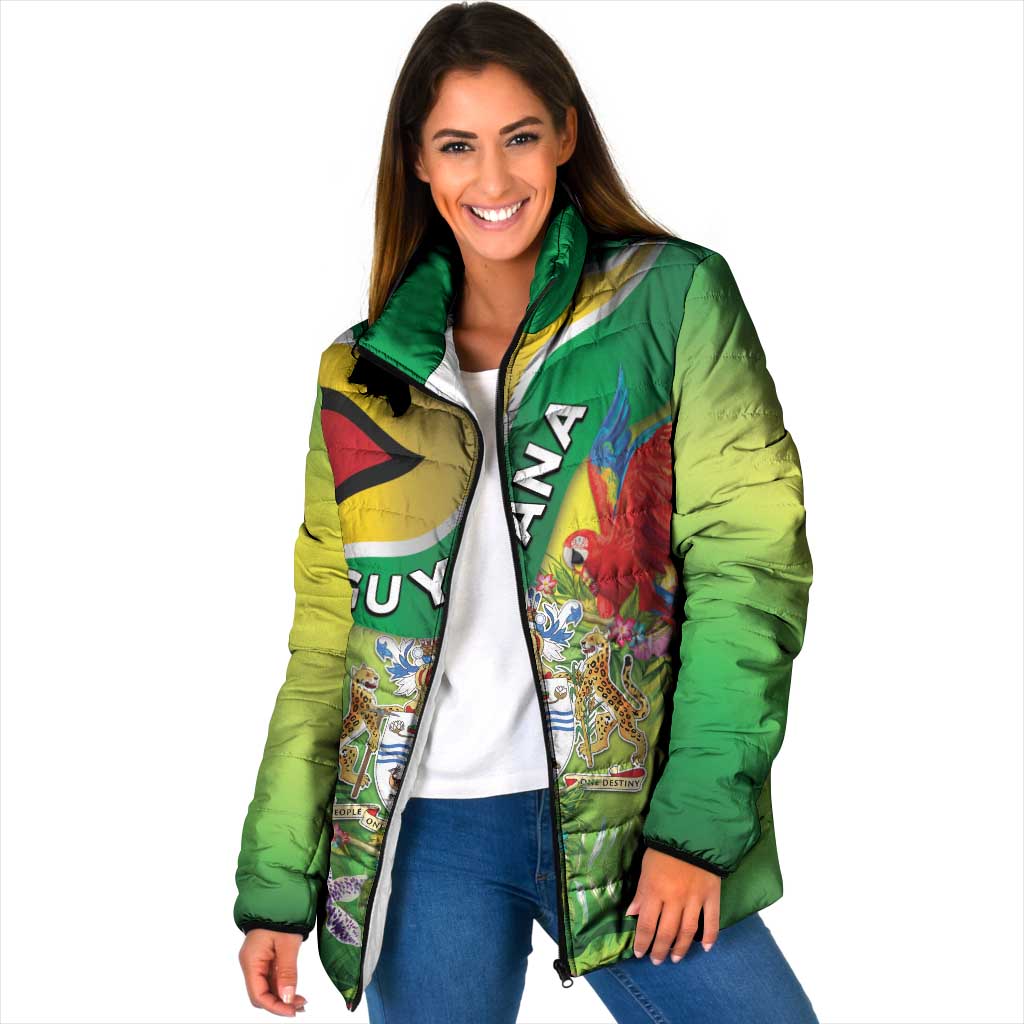 Guyana Republic Day Padded Jacket Happy Mashramani Flag Style