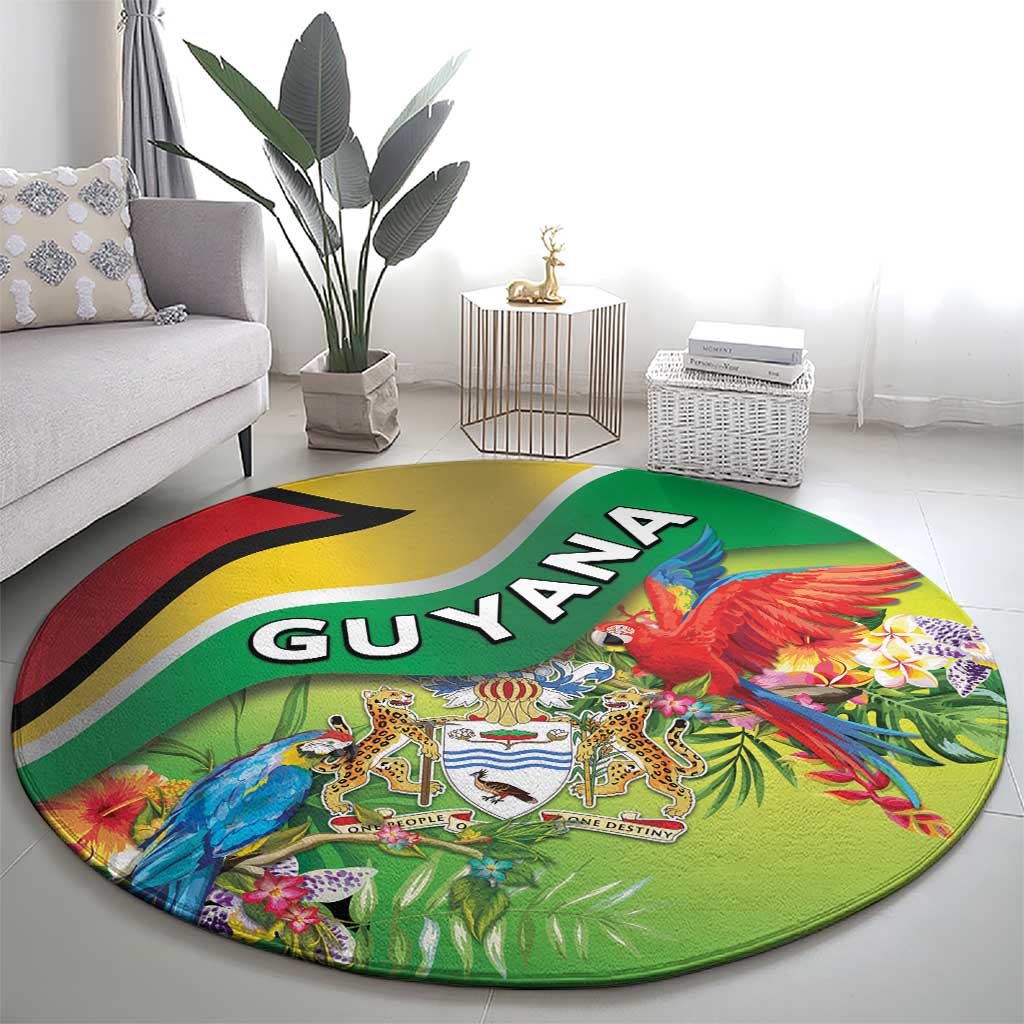 Guyana Republic Day Round Carpet Happy Mashramani Flag Style
