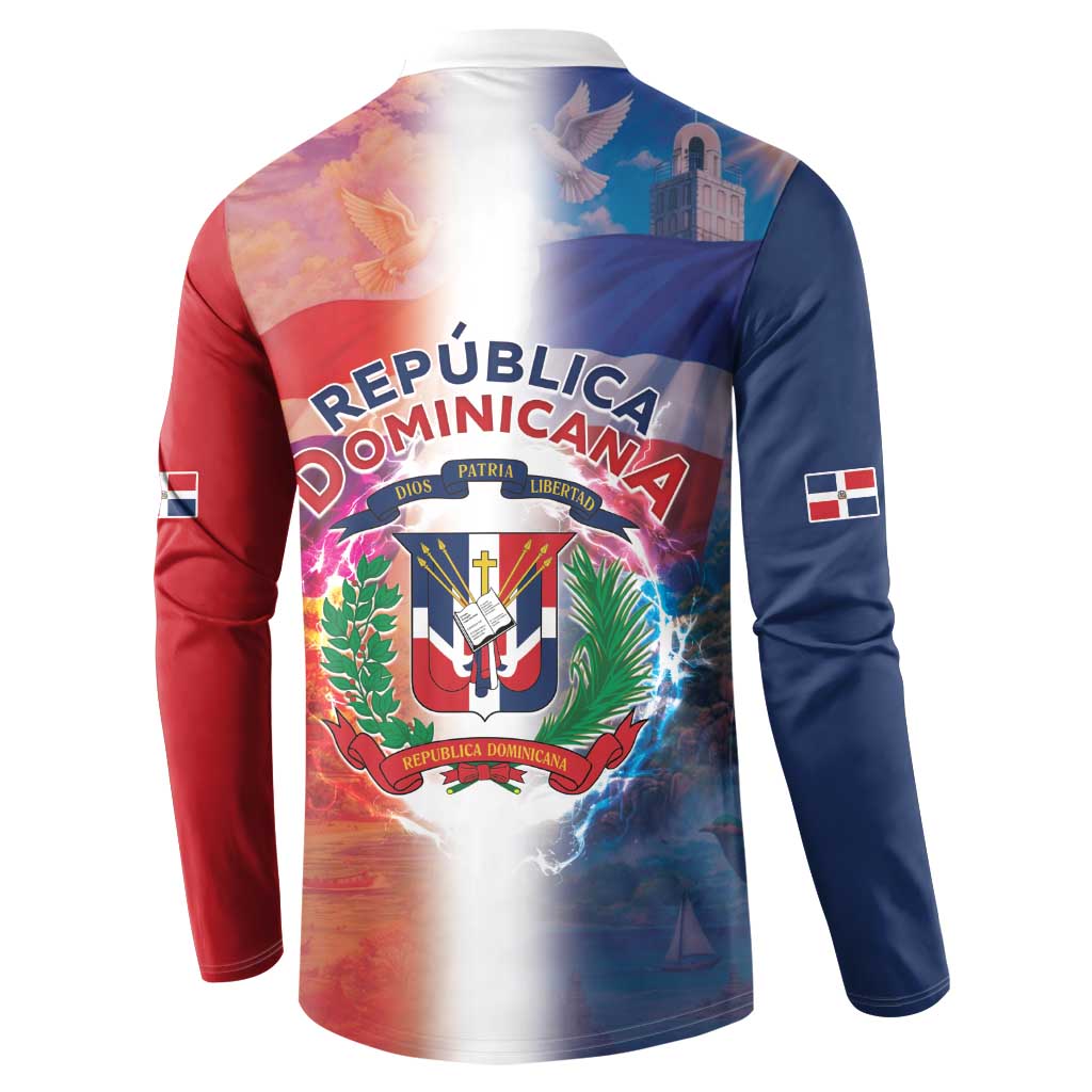 Dominican Republic Button Sweatshirt Happy Independence Day