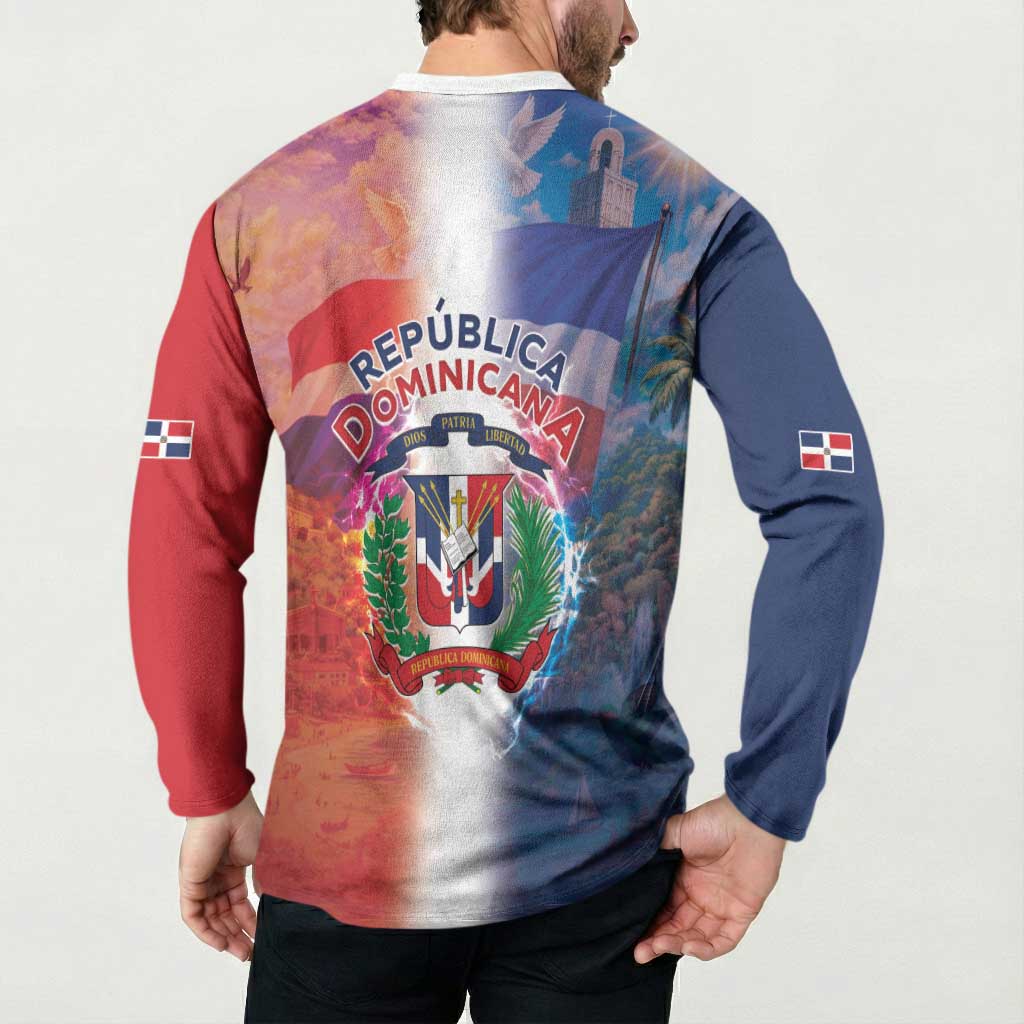 Dominican Republic Button Sweatshirt Happy Independence Day