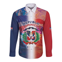 Dominican Republic Long Sleeve Button Shirt Happy Independence Day