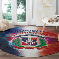 Dominican Republic Round Carpet Happy Independence Day