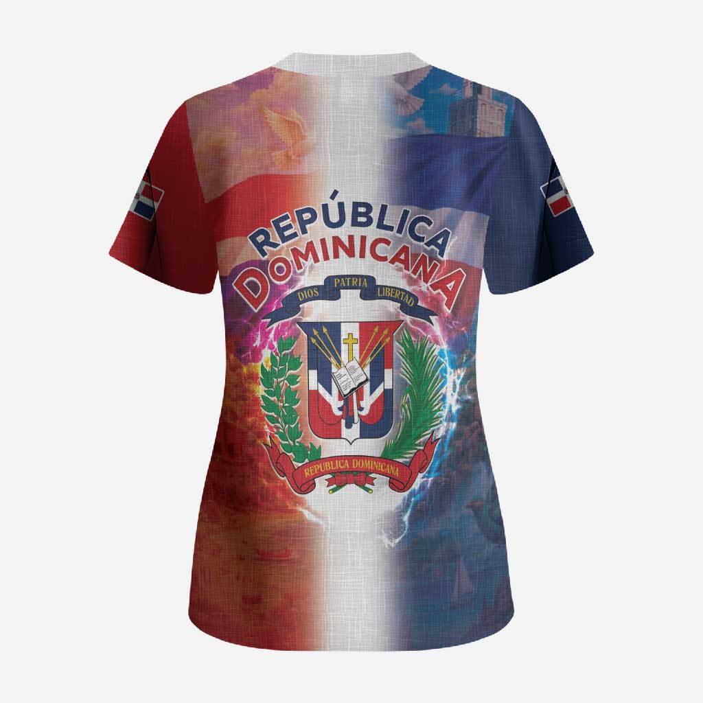 Dominican Republic Scrub Top Happy Independence Day