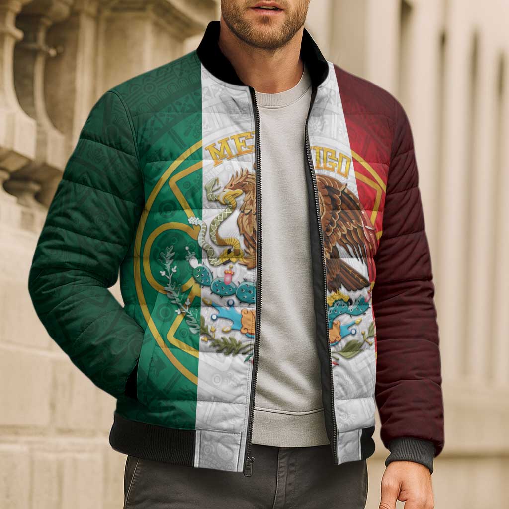 Mexico Aztec Bomber Puffer Jacket Flag Style