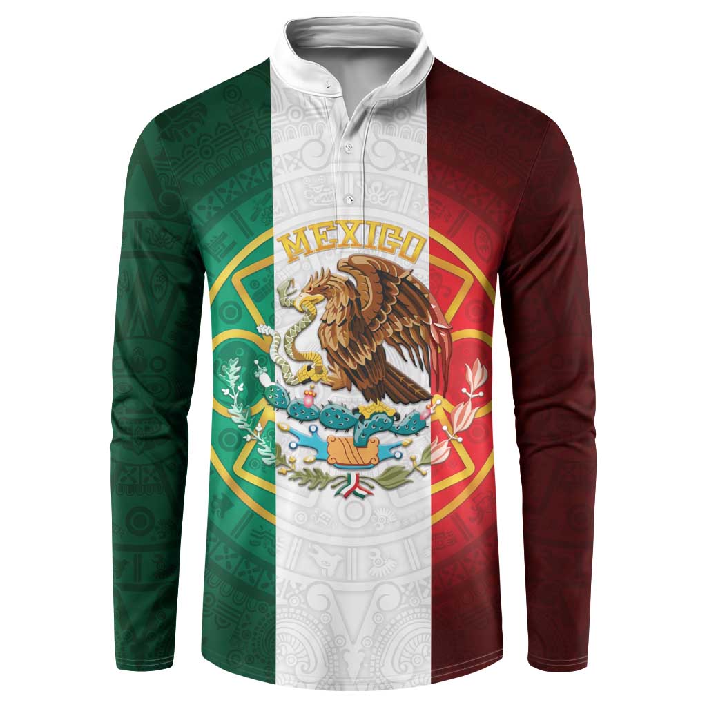 Mexico Aztec Button Sweatshirt Flag Style