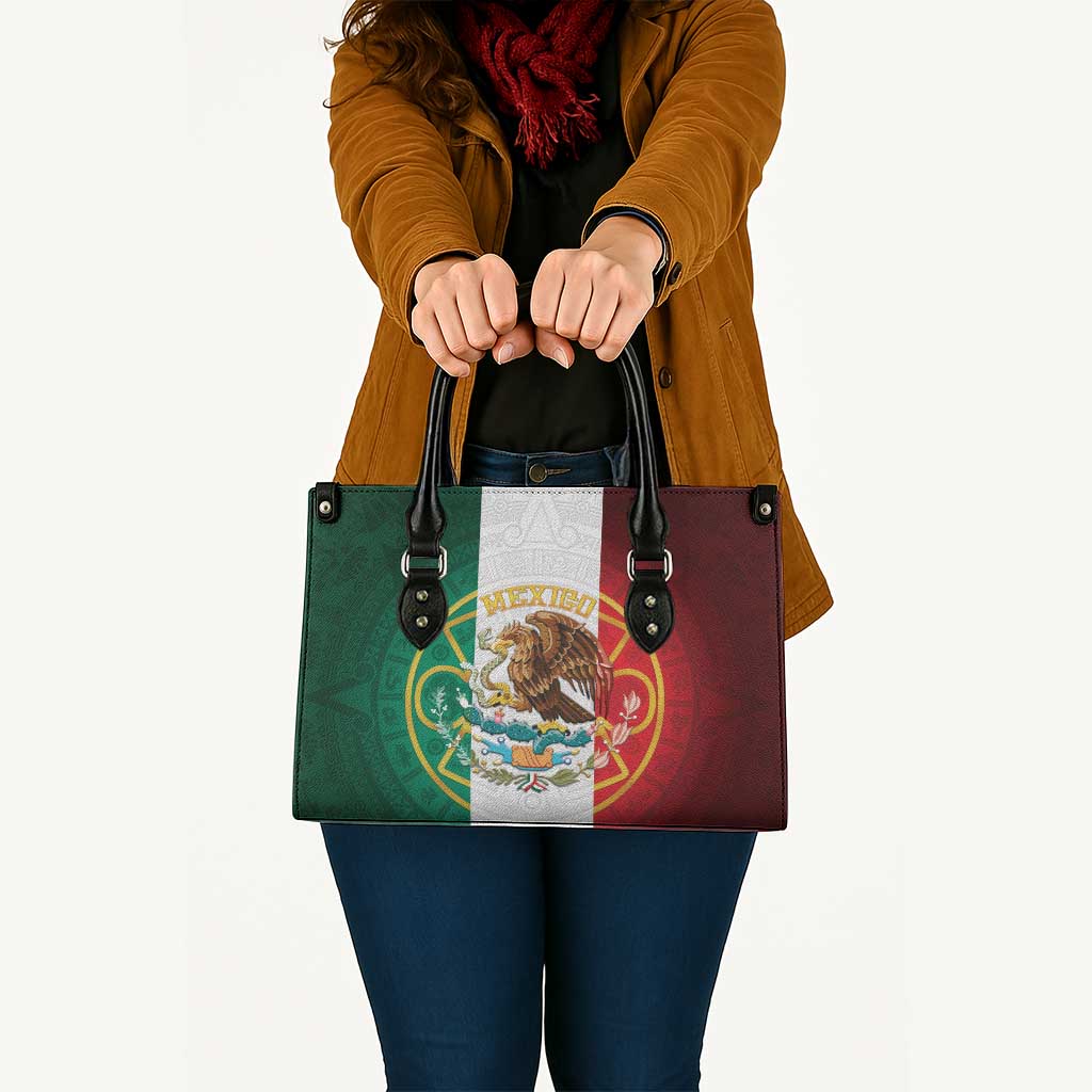 Mexico Aztec Leather Bag Flag Style