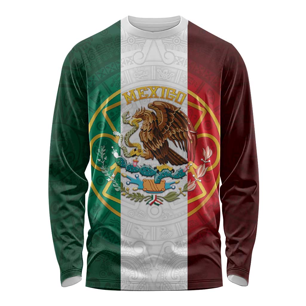 Mexico Aztec Long Sleeve Shirt Flag Style