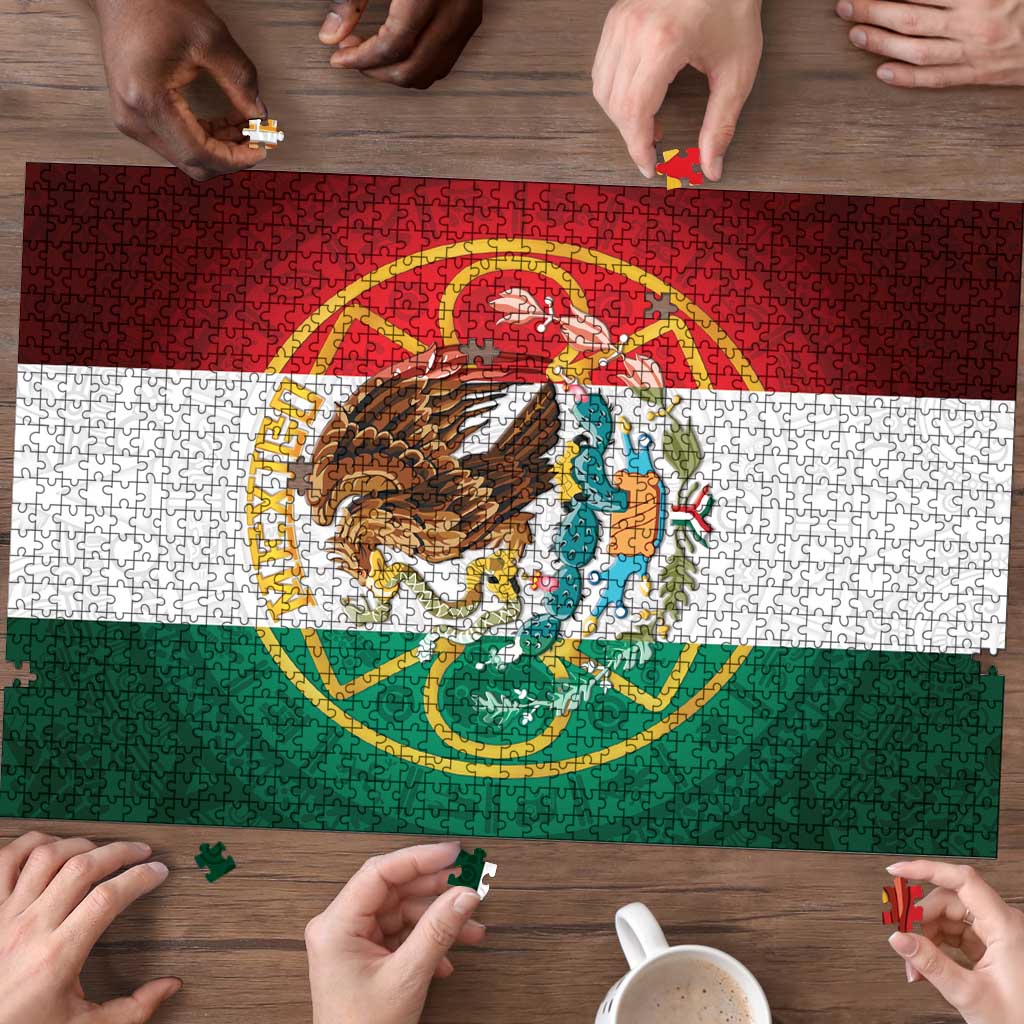 Mexico Aztec Puzzle Flag Style
