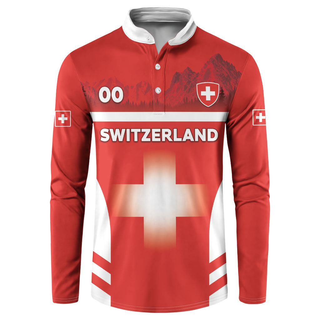 Custom Switzerland Football 2026 Button Sweatshirt Swiss Alps Special Style