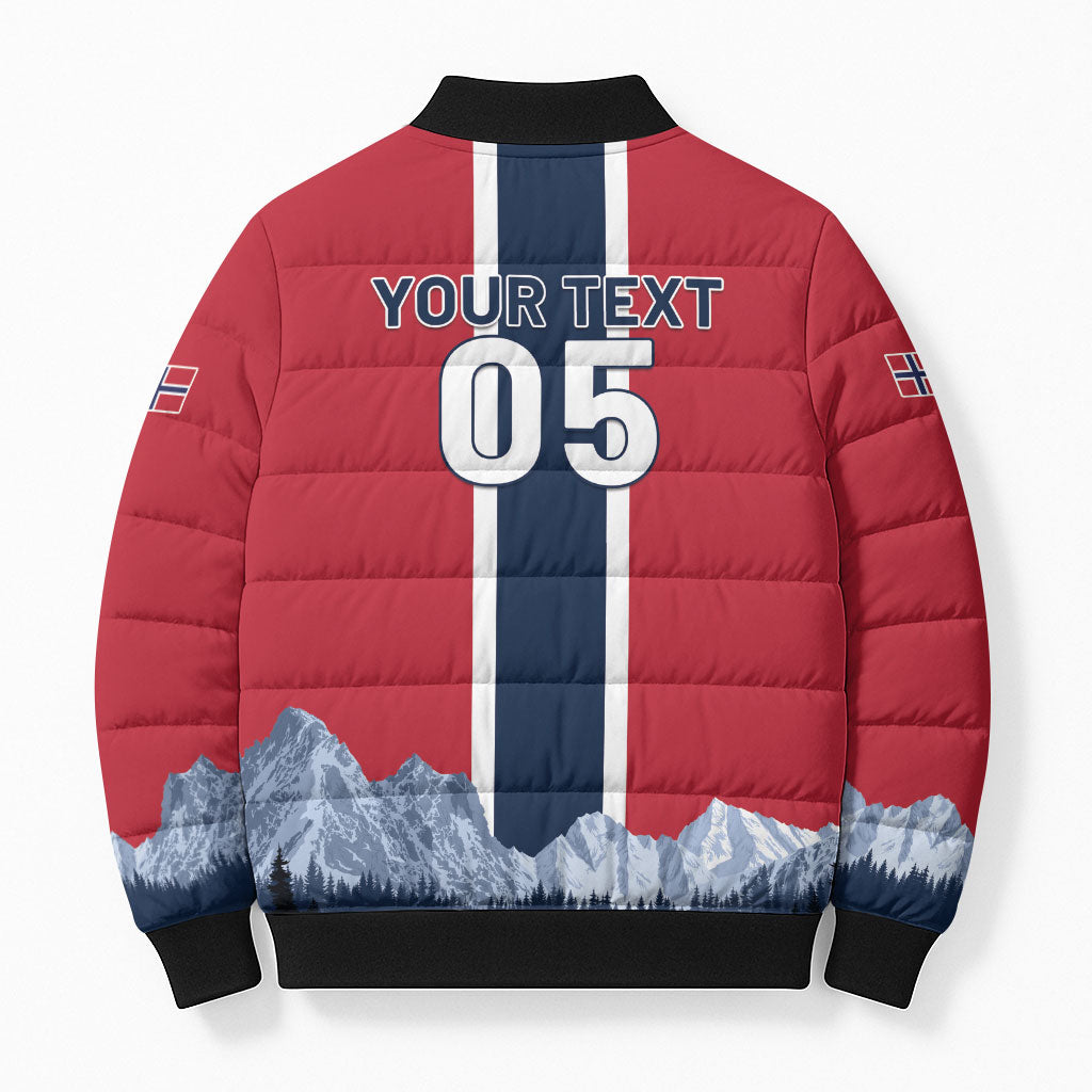 Custom Norway Football 2026 Bomber Puffer Jacket Norge On Top