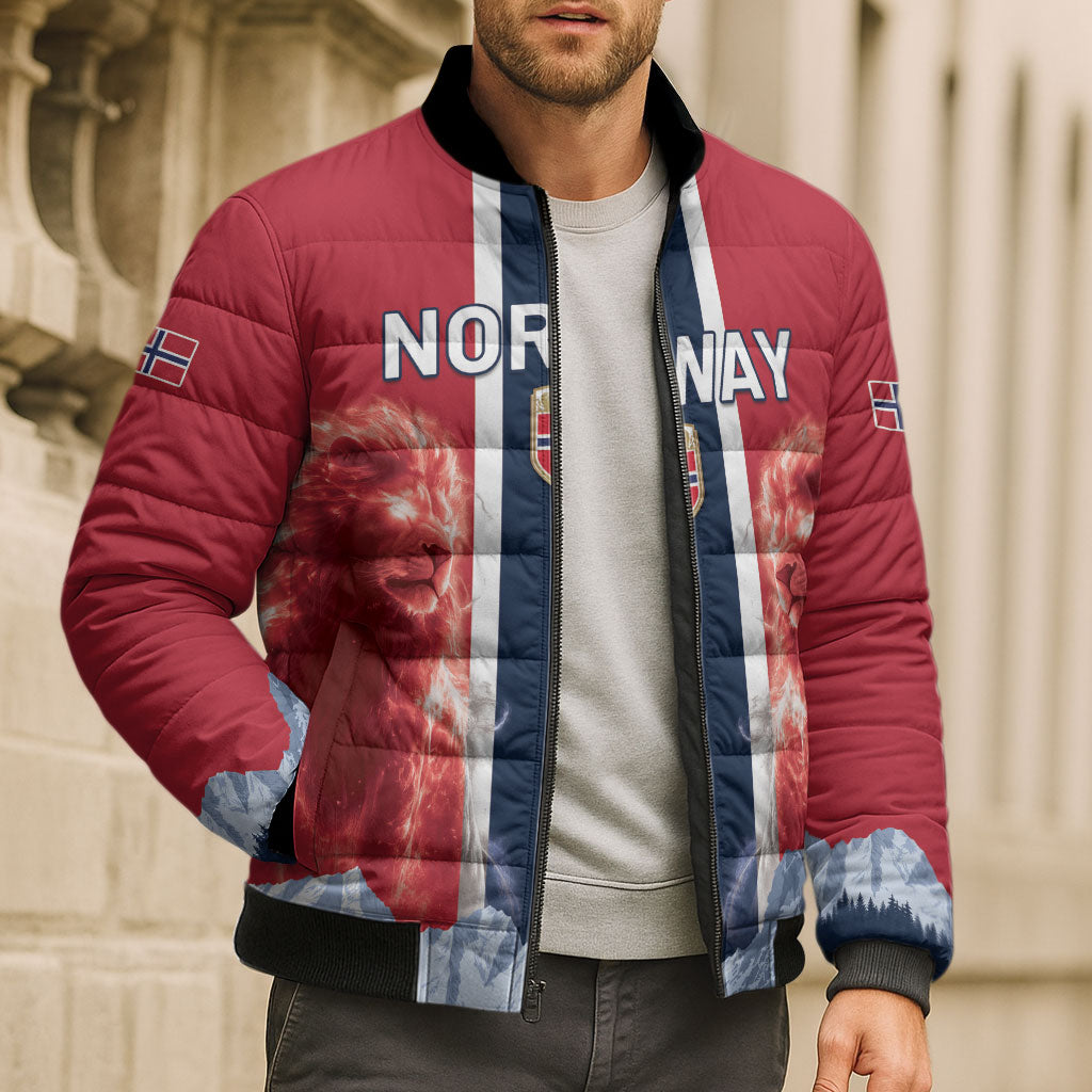 Custom Norway Football 2026 Bomber Puffer Jacket Norge On Top