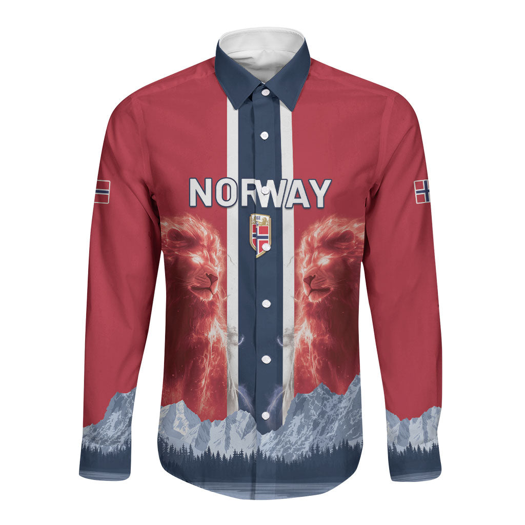 Custom Norway Football 2026 Long Sleeve Button Shirt Norge On Top