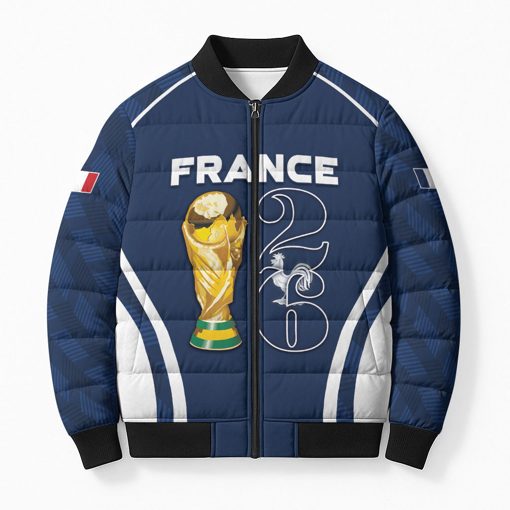 Custom France Football 2026 Bomber Puffer Jacket Road To Champions