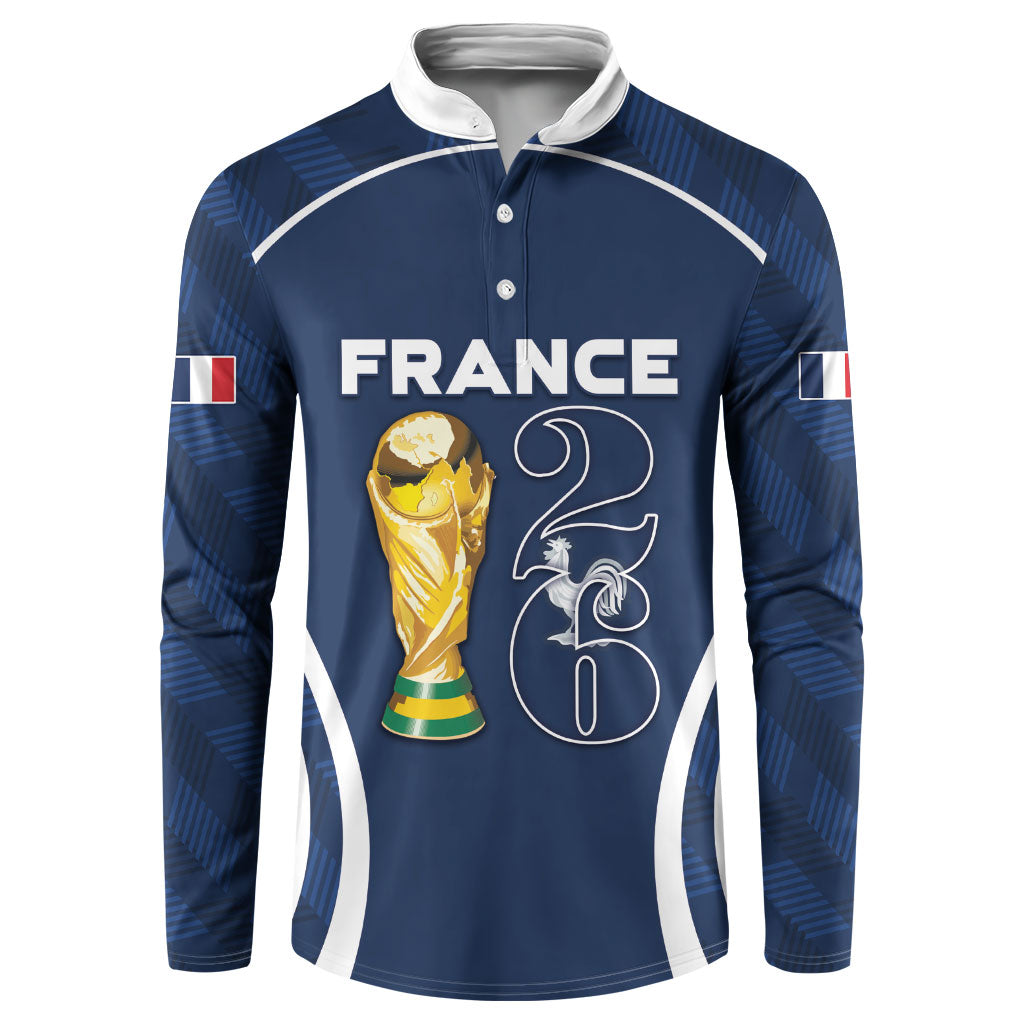 Custom France Football 2026 Button Sweatshirt Road To Champions