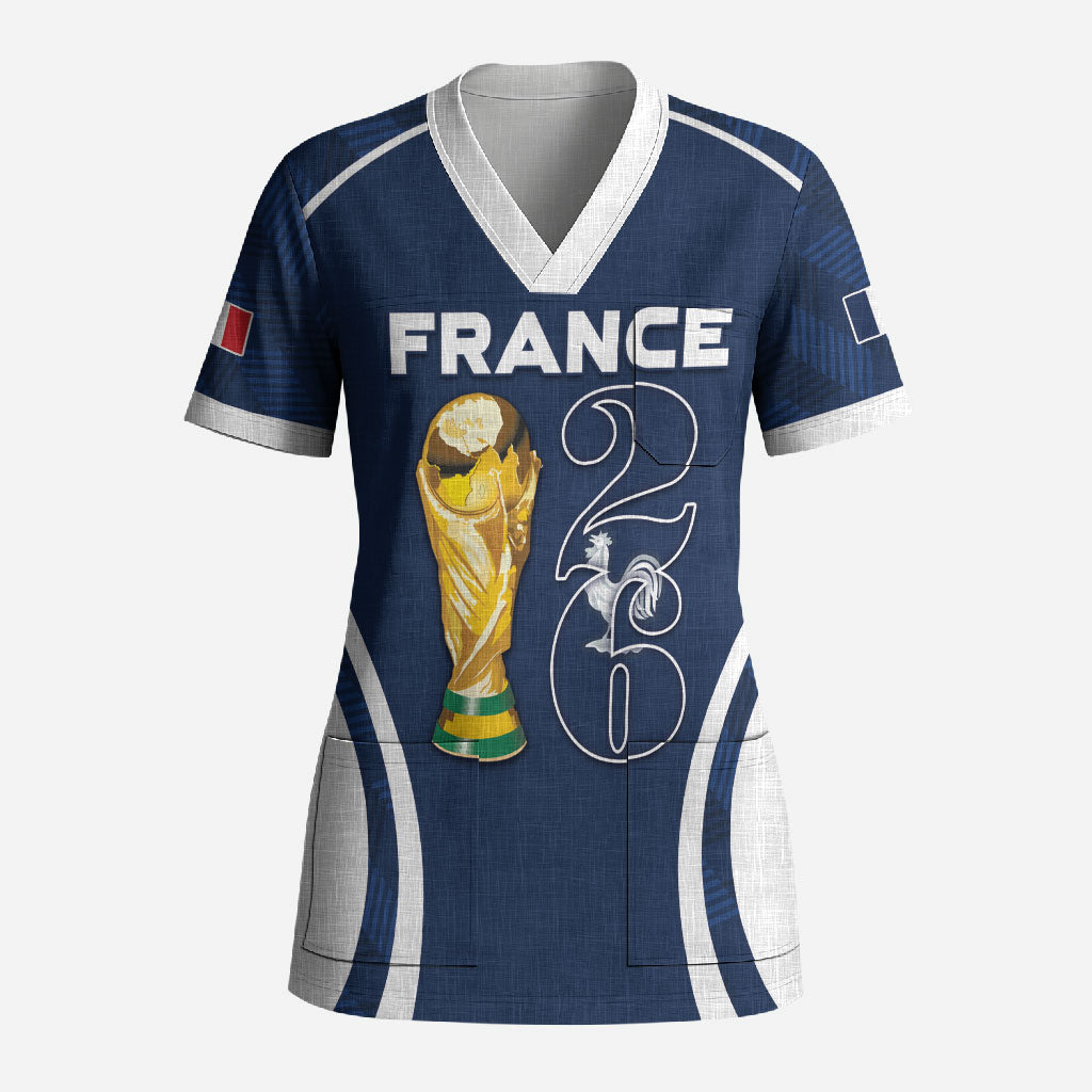 Custom France Football 2026 Scrub Top Road To Champions