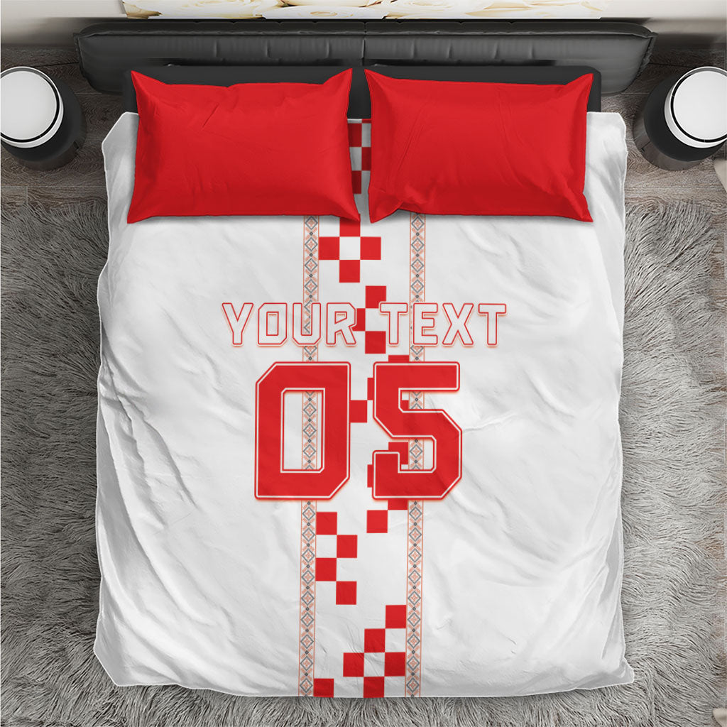 Custom Croatia Football 2026 Bedding Set Hrvatska Vatreni Checkerboard Style