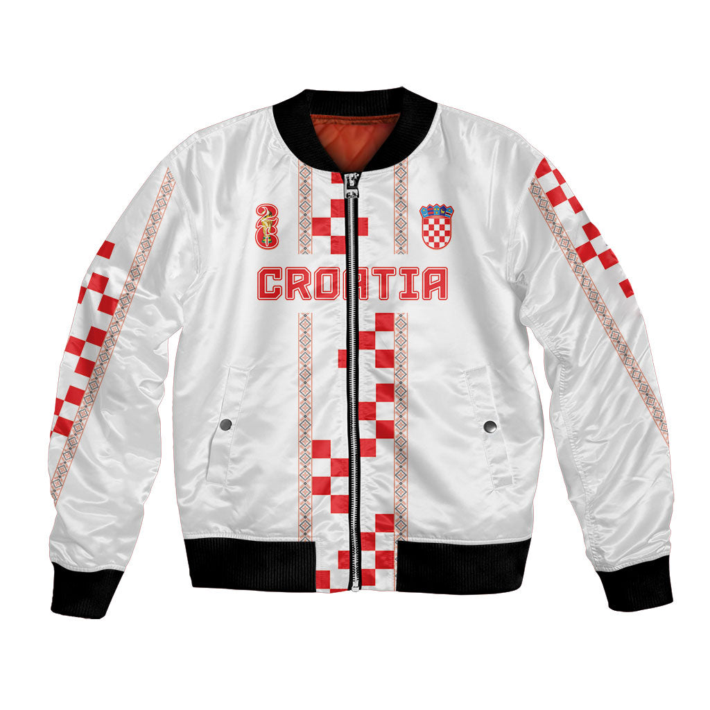 Custom Croatia Football 2026 Bomber Jacket Hrvatska Vatreni Checkerboard Style