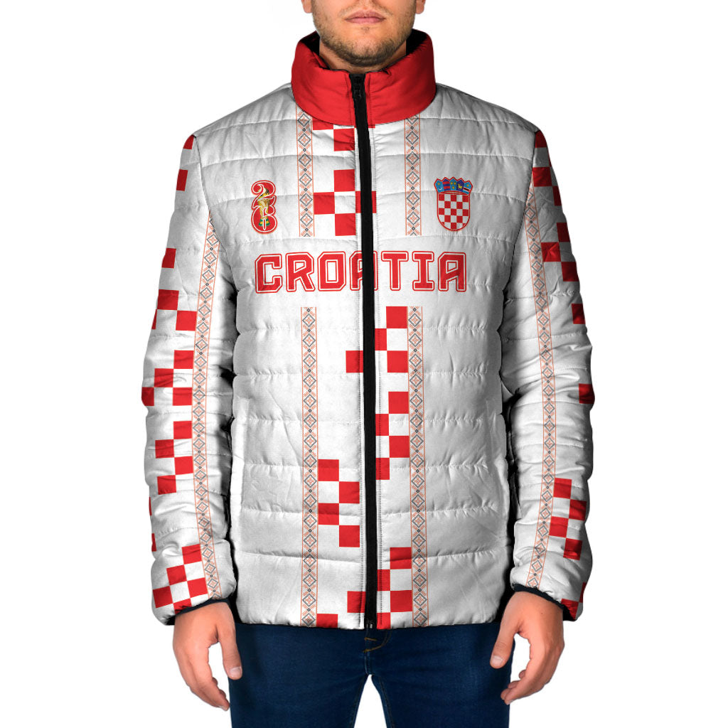 Custom Croatia Football 2026 Padded Jacket Hrvatska Vatreni Checkerboard Style