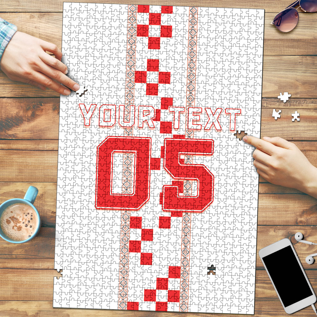 Custom Croatia Football 2026 Puzzle Hrvatska Vatreni Checkerboard Style