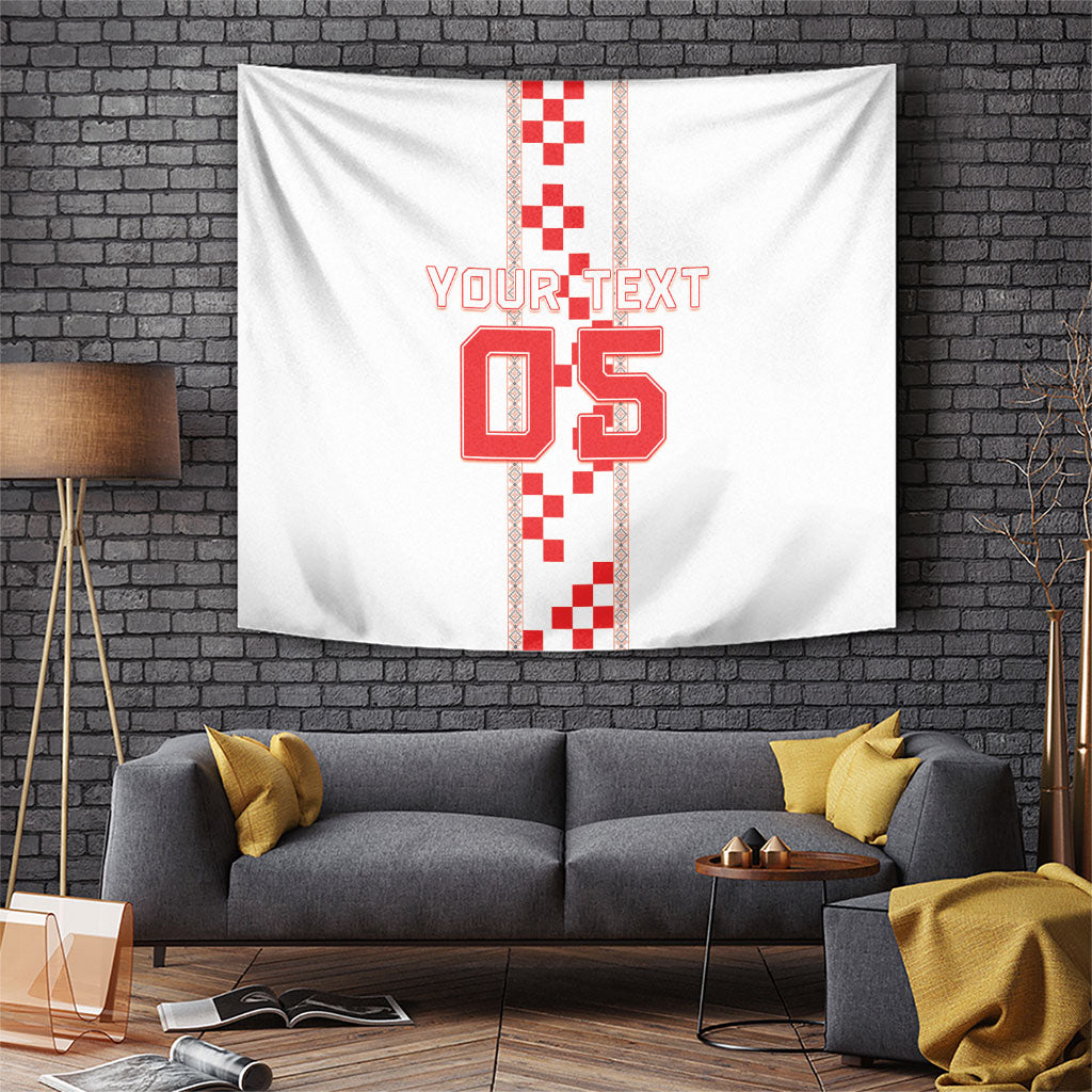 Custom Croatia Football 2026 Tapestry Hrvatska Vatreni Checkerboard Style