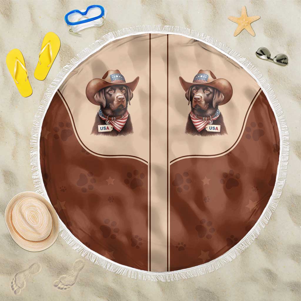 Cowdog Beach Blanket Cowboy Patriotic Labrador Western Yoke - Wonder Print Shop