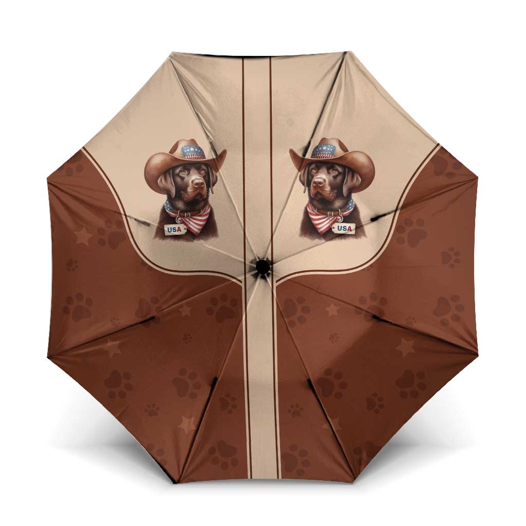Cowdog Umbrella Cowboy Patriotic Labrador Western Yoke - Wonder Print Shop