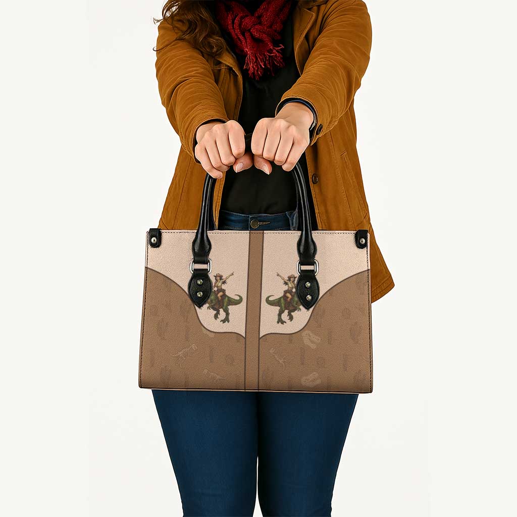 Cowgirl Dinosaur Leather Bag Retro Western Yoke - Wonder Print Shop