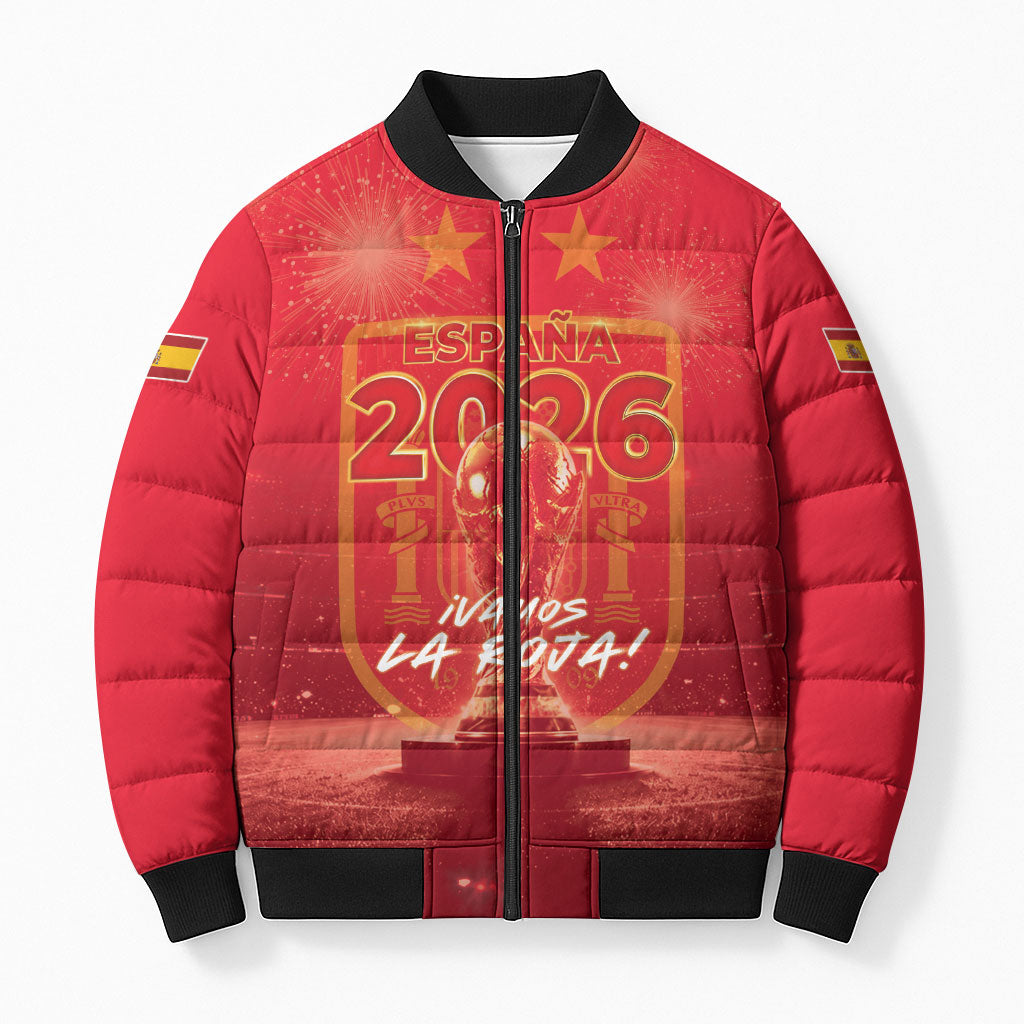 Custom World Football 2026 Spain Bomber Puffer Jacket iVamos La Roja