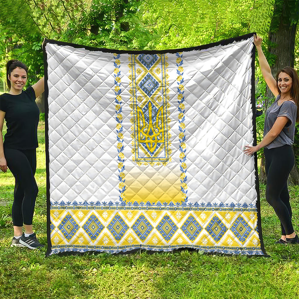 Ukrainian Tryzub Quilt Vyshyvanka Inspired Patterns White