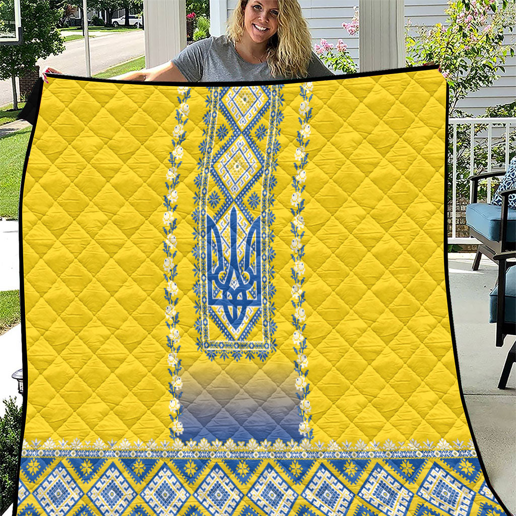 Ukrainian Tryzub Quilt Vyshyvanka Inspired Patterns Yellow