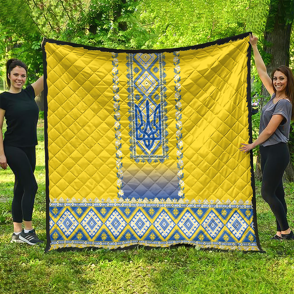 Ukrainian Tryzub Quilt Vyshyvanka Inspired Patterns Yellow