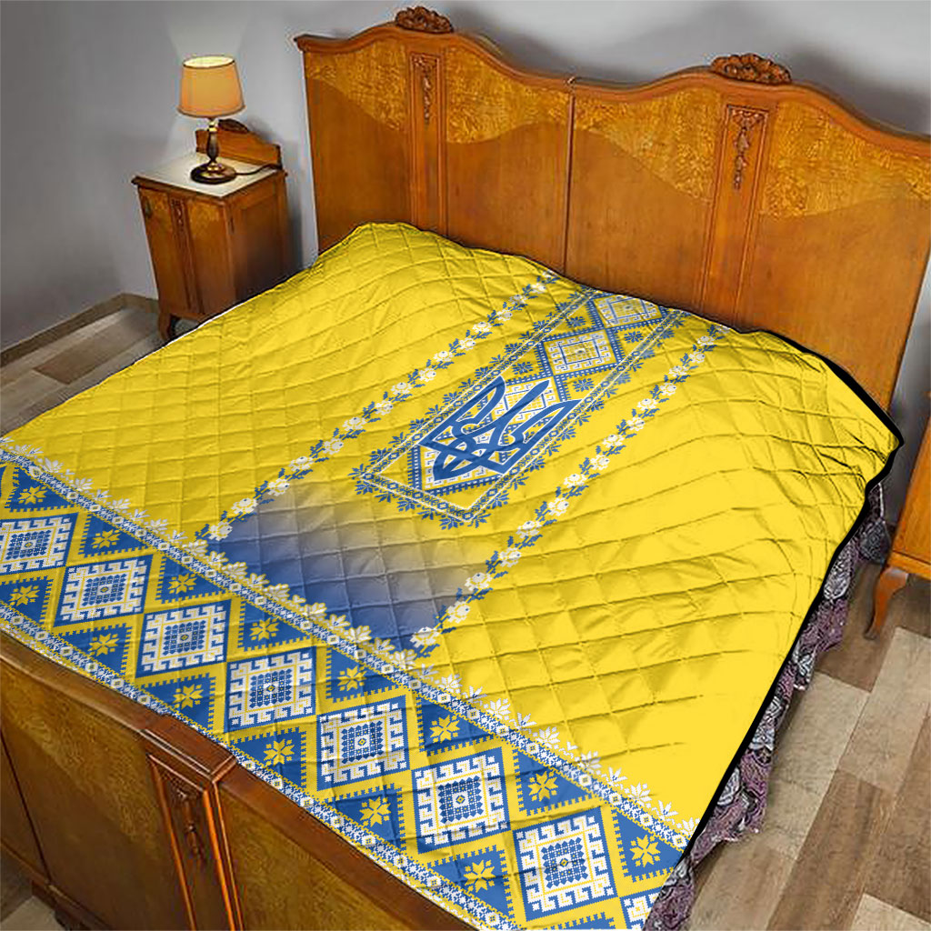Ukrainian Tryzub Quilt Vyshyvanka Inspired Patterns Yellow