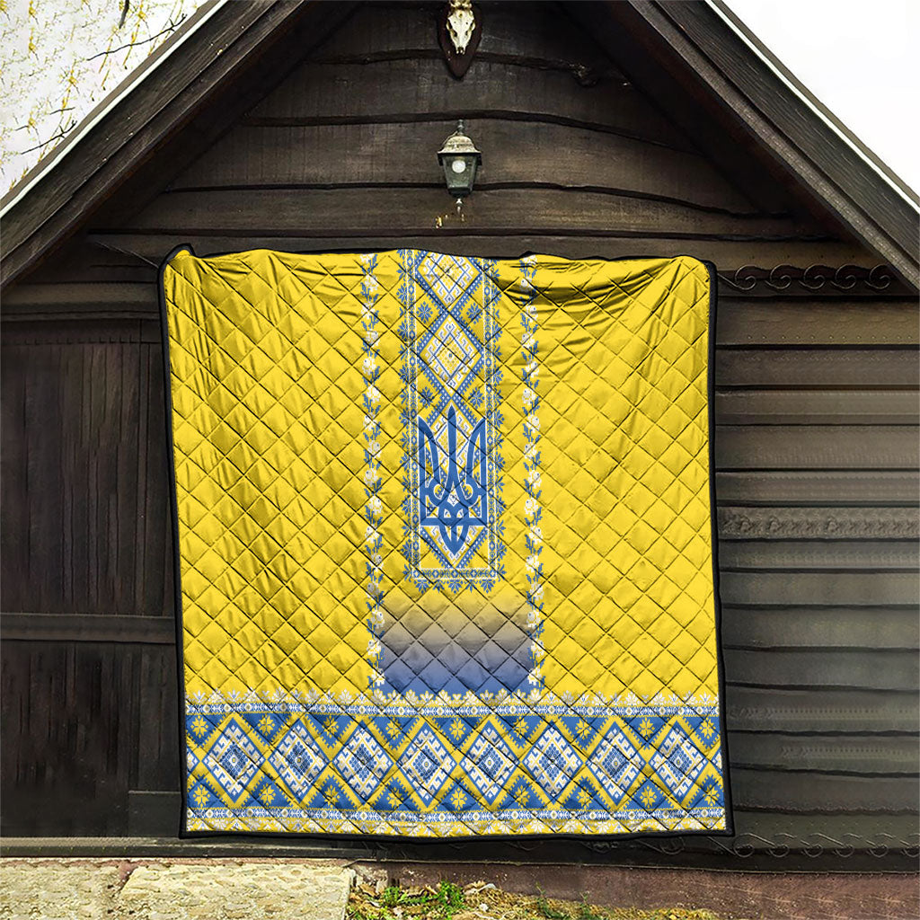 Ukrainian Tryzub Quilt Vyshyvanka Inspired Patterns Yellow