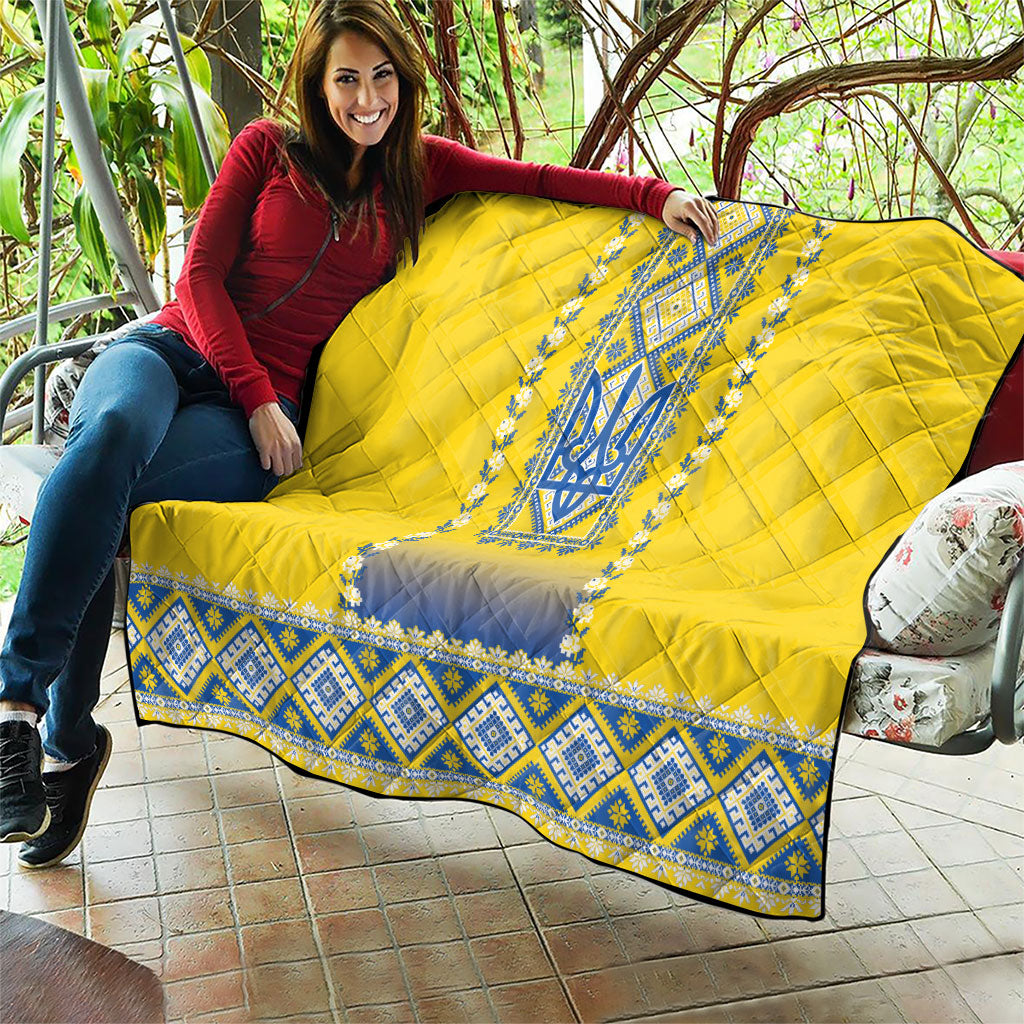 Ukrainian Tryzub Quilt Vyshyvanka Inspired Patterns Yellow