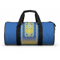 Ukrainian Tryzub Duffle Bag Vyshyvanka Inspired Patterns Blue