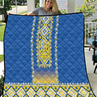 Ukrainian Tryzub Quilt Vyshyvanka Inspired Patterns Blue