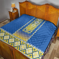 Ukrainian Tryzub Quilt Vyshyvanka Inspired Patterns Blue