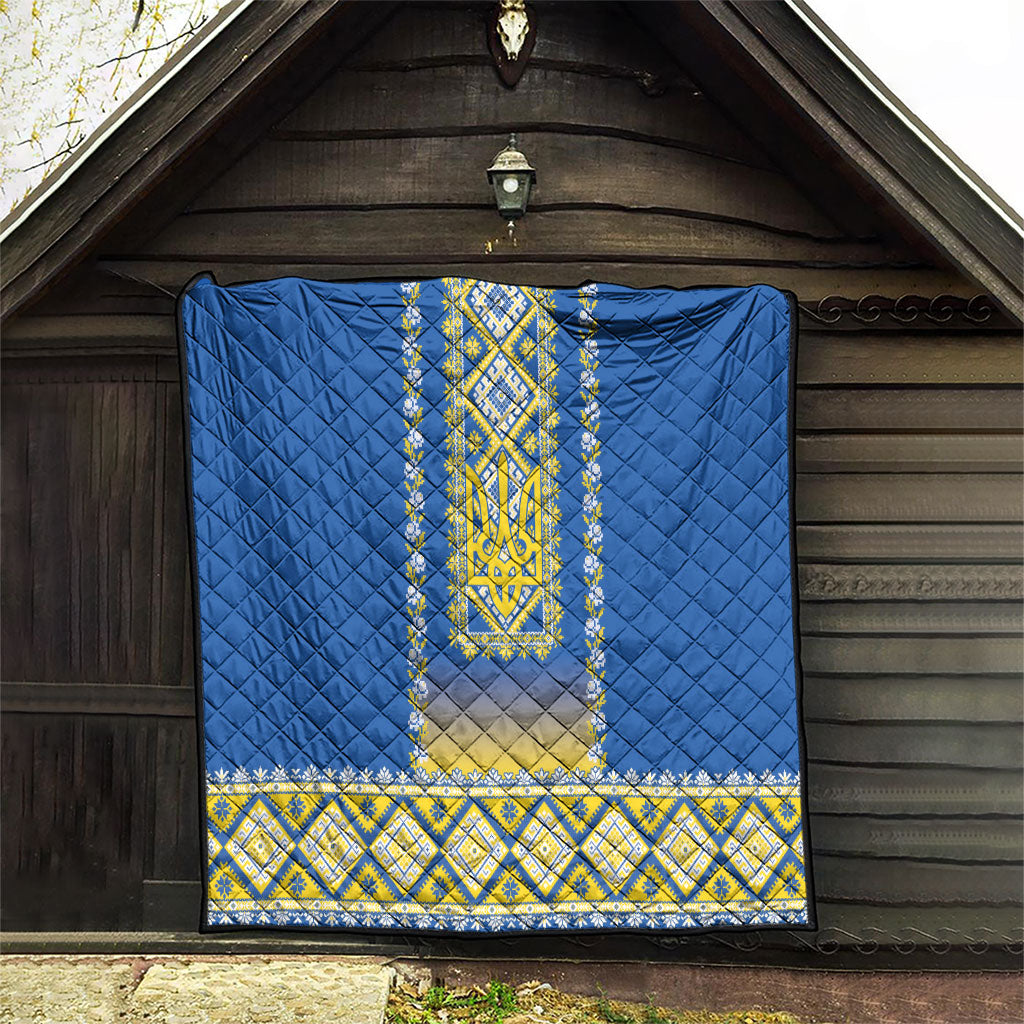 Ukrainian Tryzub Quilt Vyshyvanka Inspired Patterns Blue