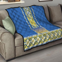Ukrainian Tryzub Quilt Vyshyvanka Inspired Patterns Blue