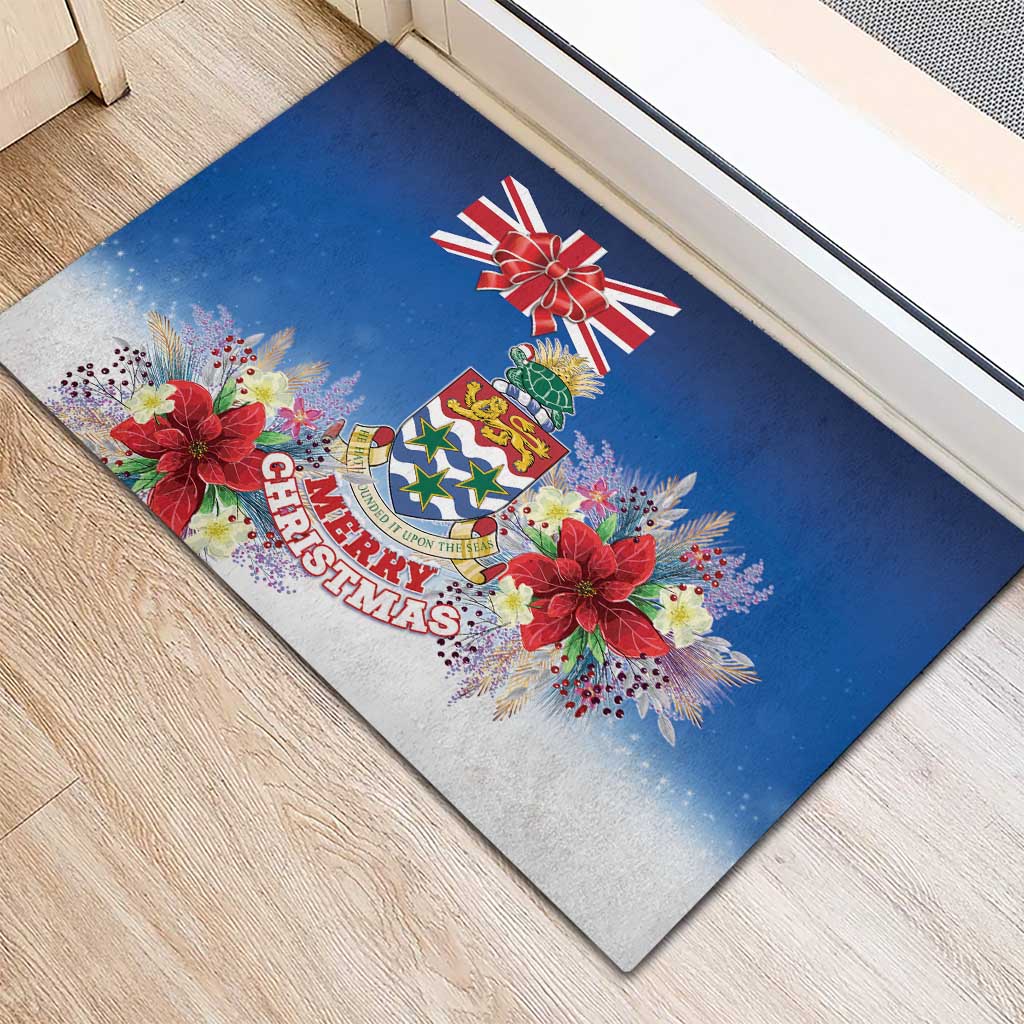Cayman Islands Christmas Rubber Doormat Coquette Bow Xmas Vibe - Wonder Print Shop
