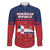 Personalized Dominican Republic Family Matching Off The Shoulder Long Sleeve Dress and Hawaiian Shirt Dominicana Flag Map